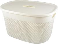 Корзина для хранения с крышкой OSLO 18л молочный туман, арт. PT1333МЛ-10 Молочный - фото