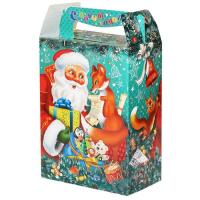 Новогодняя коробка "Дед Мороз и Лиса " до 1000 гр   - фото