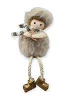 Новогодняя статуэтка, 15 см, бежевый, "Фея" Бежевый - фото