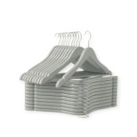 Вешалка-плечики деревянная (клен) 44,5 см с перекладиной, ES202503-2 (серая) Серый - фото