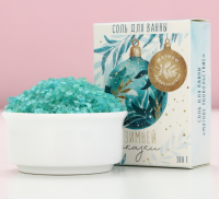 Соль для ванны 100 г, аромат мяты, 9187591 Зеленый - фото