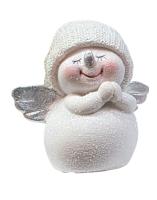 Новогодняя статуэтка, 7,5 см, Снеговичок Белый - фото