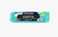 Пакеты д/мусора Очень Стильные  с завяз. OVERLAP 35 л бирюзовые 1/10, 0349 HOMEX (20) Розовый - фото