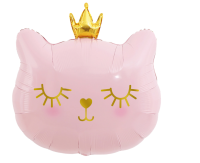 Шар с клапаном Falali (11''/28 см) Мини-фигура, Котенок Принцесса, Розовый, 1 шт. (гел не надув) Розовый - фото