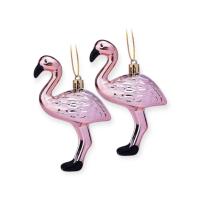 Набор новогодних украшений "Фламинго" (2шт х 11см), S2585 Разноцветный - фото