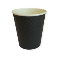 Стакан бумажный для горячего "Waffle Black" черный двухслойный, 250 мл, 25шт Черный - фото