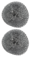 Губка плетеная, металлическая, оцинкованная, 2 шт. Диаметр 9см, вес 15гр. 13113 (200) Серебро - фото