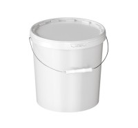 Комплект Ведро 20,0л белое с метал. ручкой + Крышка д/ведра 20,0л белая (D-340мм) Прозрачный - фото
