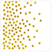 Салфетки сервировочные, Конфетти, Белый/Золото, Металлик, 33*33 см, 12 шт., 623576  - фото