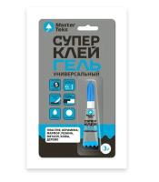 Клей Супер гель 3г MasterTeks, универс., прозрачный, 9781911 (24) Прозрачный - фото