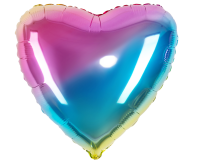 Шар фольга Flexmetal (18''/46 см) Сердце, Нежная радуга, Градиент, 1 шт.(2), Воздушные шары Разноцветный - фото