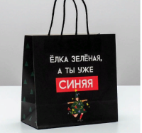 Пакет подарочный «А ты уже синяя», 22 × 22 × 11 см   4865442 (300) Дарите счастье  - фото