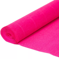 Бумага гофрированная, простая 50см*2,5м 551 ярко-розовая Розовый - фото