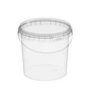 Комплект Ведро 1,0л прозрач + Крышка д/ведра 1,0л (D-131мм) Прозрачный - фото