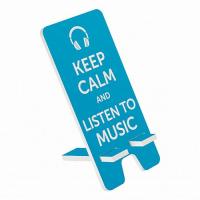 Подставка для телефона 9x19 см "Listen to music" МДФ, голубой Голубой - фото