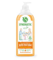 Гель д/мытья посуды 1,0л "Synergetic" Апельсин (8) 103105/8  - фото