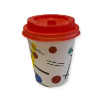 Комплект: Стакан бум. 250мл д/гор Абстракция 1+Крышка д/стакана бум. D80, красная откр. питейник 1/5 Разноцветный - фото