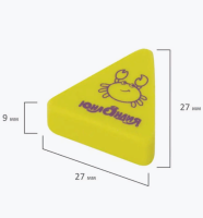 Ластик "Морские обитатели", 27х27х9мм, цвет ассорти, треугольный, 228714 (72) ЮНЛАНДИЯ Микс - фото