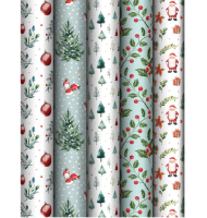 Бумага упаковочная глянцевая «Winter magict», 70*100 см, 80г/м2, ассорти, 5 дизайнов, MESHU Разноцветный - фото