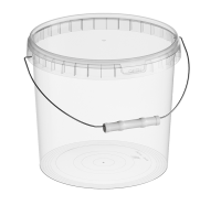 Комплект Ведро 5,8л прозрач с металл. ручкой + Крышка д/ведра 5,8л (D-220мм) Прозрачный - фото