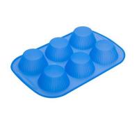 Форма для кекса 26*18*2,5см 6 яцеек Linea Silicone, 93-SI-FO-110 Синий - фото