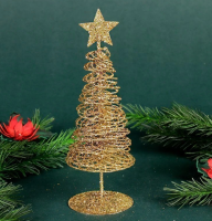 Елка настольная металл 20см SF2023-94 Золотой - фото