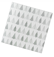 Салфетки бум. Bouquet 33*33, 3сл 20шт "Серебряные елочки" Белый - фото