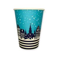 Стакан бумажный 350мл для горячего Зима D90 50шт Разноцветный - фото