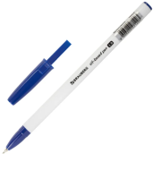 Ручка шариковая масляная BRAUBERG Stick Medium, СИНЯЯ, узел 1мм, линия 0,5мм, арт. 143419 Синий - фото