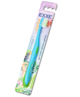 Зубная щетка EXXE Детская серия Джунгли 6-12 лет (мягкая), 1 штука С0007707  - фото