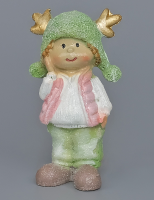 Новогодняя статуэтка, 9 см, пастельно-мятный, Мальчик  Разноцветный - фото