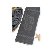 Полотенце махровое 450 г/м2  50*70, гладкокрашенное, 910-серый, S 50-70 BS Серый - фото