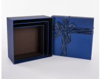 Коробка Чудесный подарок, Темно-синий, 15*15*6,5 см, 1 шт Синий - фото