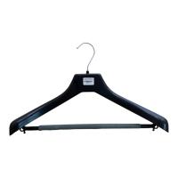 Вешалка пластик для верхней одежды черная 45 см, перекладина поролонарт. V45 Черный - фото