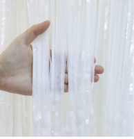 Занавес Дождик Белый, Металлик, 100*200 см, 1 шт. Белый - фото