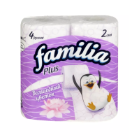 Туалетная бумага Фамилия Плюс Волшебный цветок 2сл 4рул целлюлоза Белый - фото