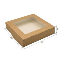 ТЦ50шт Коробка карт с окном 200*200*40мм ECO TABOX 1500 Коричневый - фото