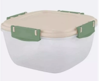 Контейнер для продуктов Green Republic герметичный 0,7л квадратный, лён, арт. SE2242GR Прозрачный - фото