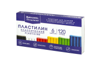 Пластилин классический BRAUBERG "АКАДЕМИЯ КЛАССИЧЕСКАЯ", 6 цв., 120 г, стек, ВЫСШЕЕ КАЧЕСТВО 106440 Разноцветный - фото