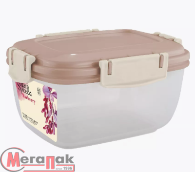 Контейнер для продуктов Sugar&Spice Barberry герметичный 0,45л прямоугольный латте, арт. SE224510005 Кофе с молоком - фото