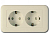 Розетка 2-я з/к горизонтальная Бежевая WSN 1124  - фото