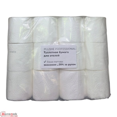 ТБ Plushe Professional 2сл 12рул целлюлоза 78627 (12) Белый - фото