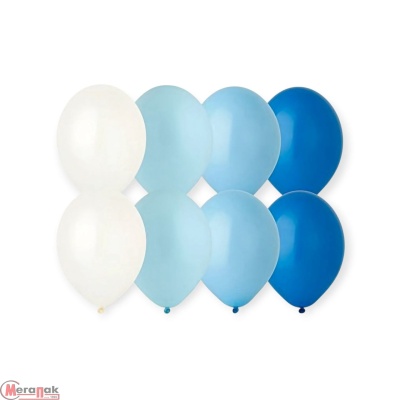 Шар латексный BELBAL (14''/36см) В 105 Пастель ассорти Голубая гамма 12шт (1) Голубой - фото