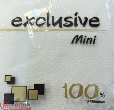 Салфетки бум.1/80  "Exciusive" 1 сл, белые Белый - фото