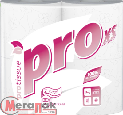 Туалетная бумага Protissue 2-сл 4рул, 18м, целлюлоза, сист Tork Т4, арт. С177 Белый - фото