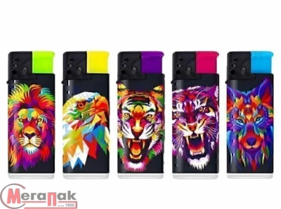 Зажигалка турбо XHD 90 WP ANIMALS, 07896 (50) Микс - фото