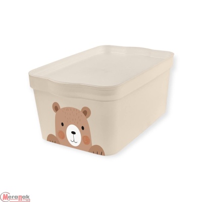 Ящик для хранения Keeplex Happy 7,5 л 32х21,1х14,1 см Bear, LA512511001 (10) Бежевый - фото