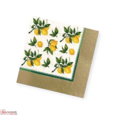 Салфетки бум. Bouquet 33*33, 3сл 20шт Фрукты-ягоды Белый - фото