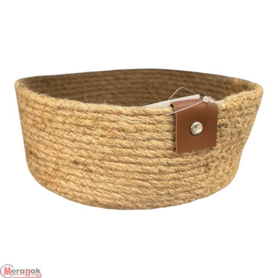 Интерьерная корзина д/хранения, джут, 20х20х8 см, ES137-143 L Коричневый - фото