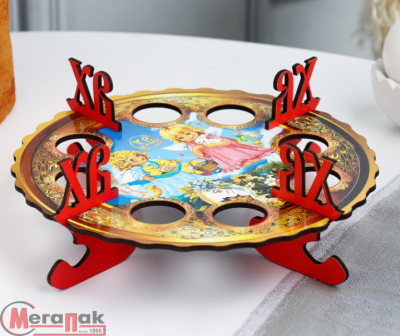 Пасхальная подставка на 8 яиц "Дети- Ангелы", 19,5×19,5 см 3088400  - фото